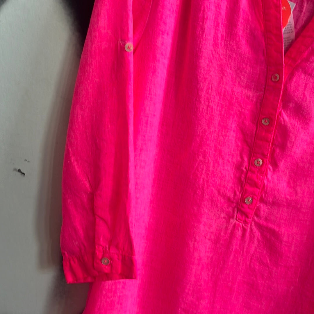 Hemdbluse, Kleid, neonpink, Emily van den Bergh