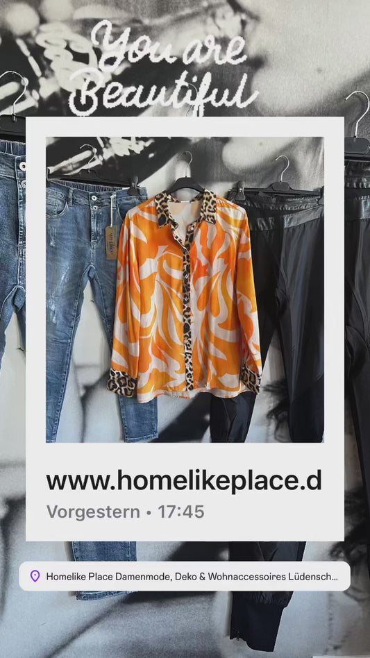 Bluse , Orange/ Leo Emily van den Bergh