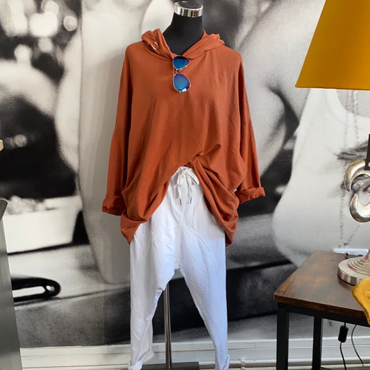 Shirt, Longshirt mit Kapuze,